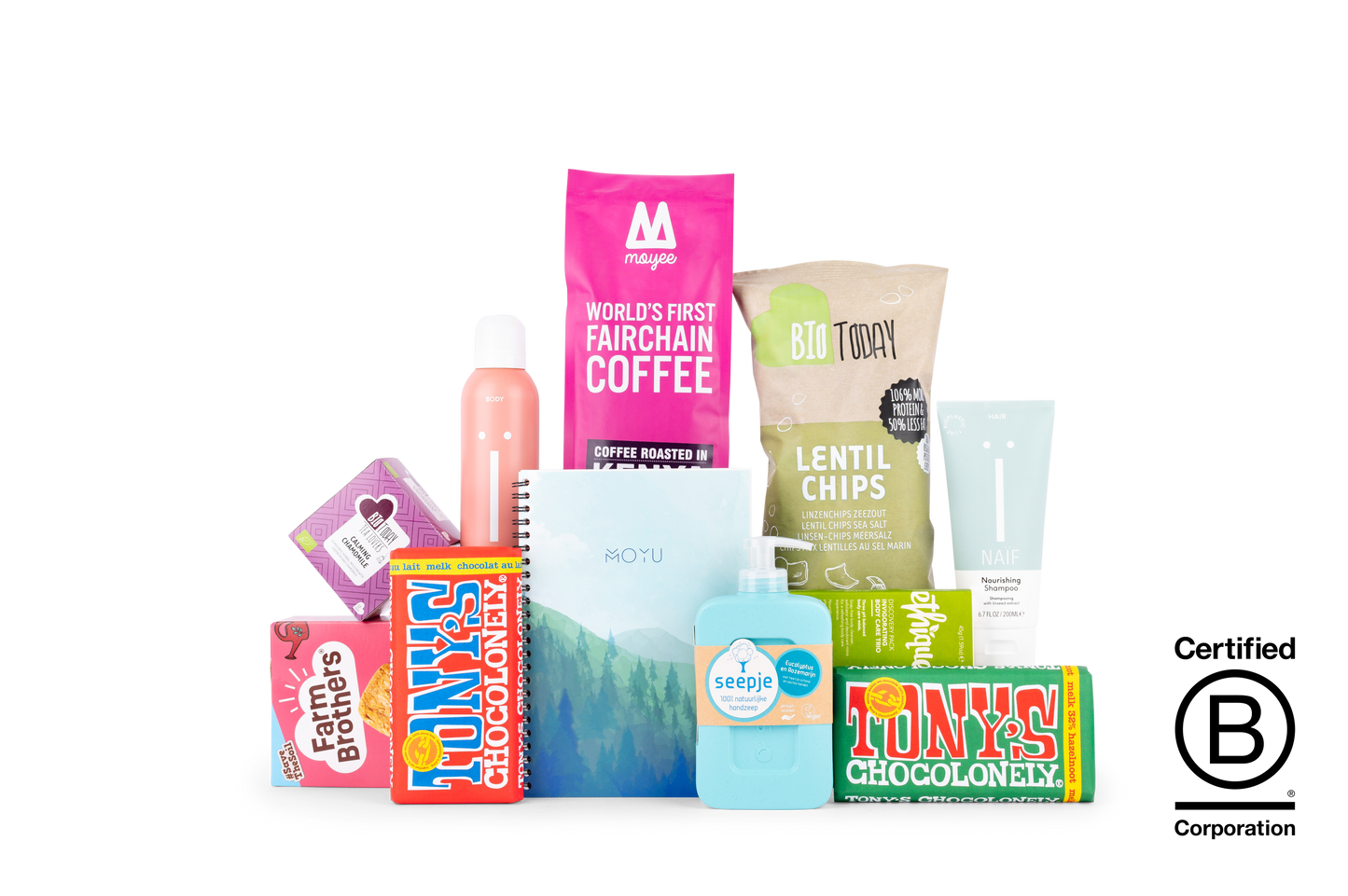 Sustainable gift package full of B Corp products – give a gift with impact
