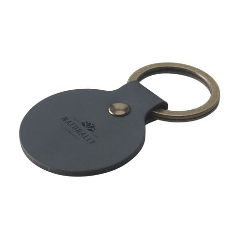 Recycled Leather Keyring Round Keychain