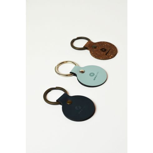 Recycled Leather Keyring Round Keychain