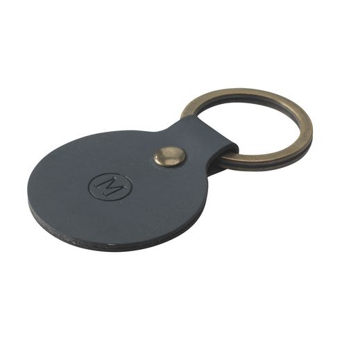 Recycled Leather Keyring Round Keychain