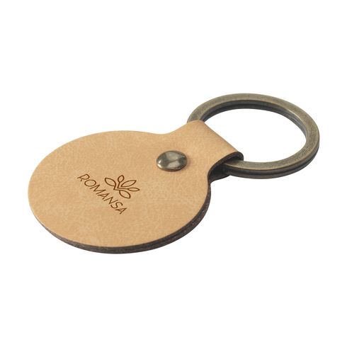 Recycled Leather Keyring Round Keychain