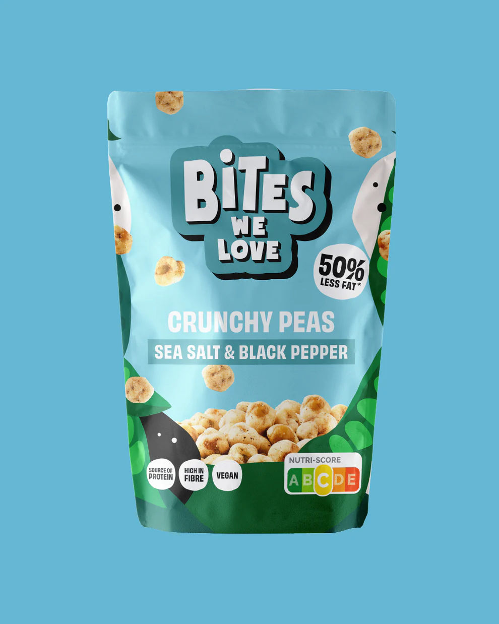 CRUNCHY PEAS SEA SALT & BLACK PEPPER - 100 grams