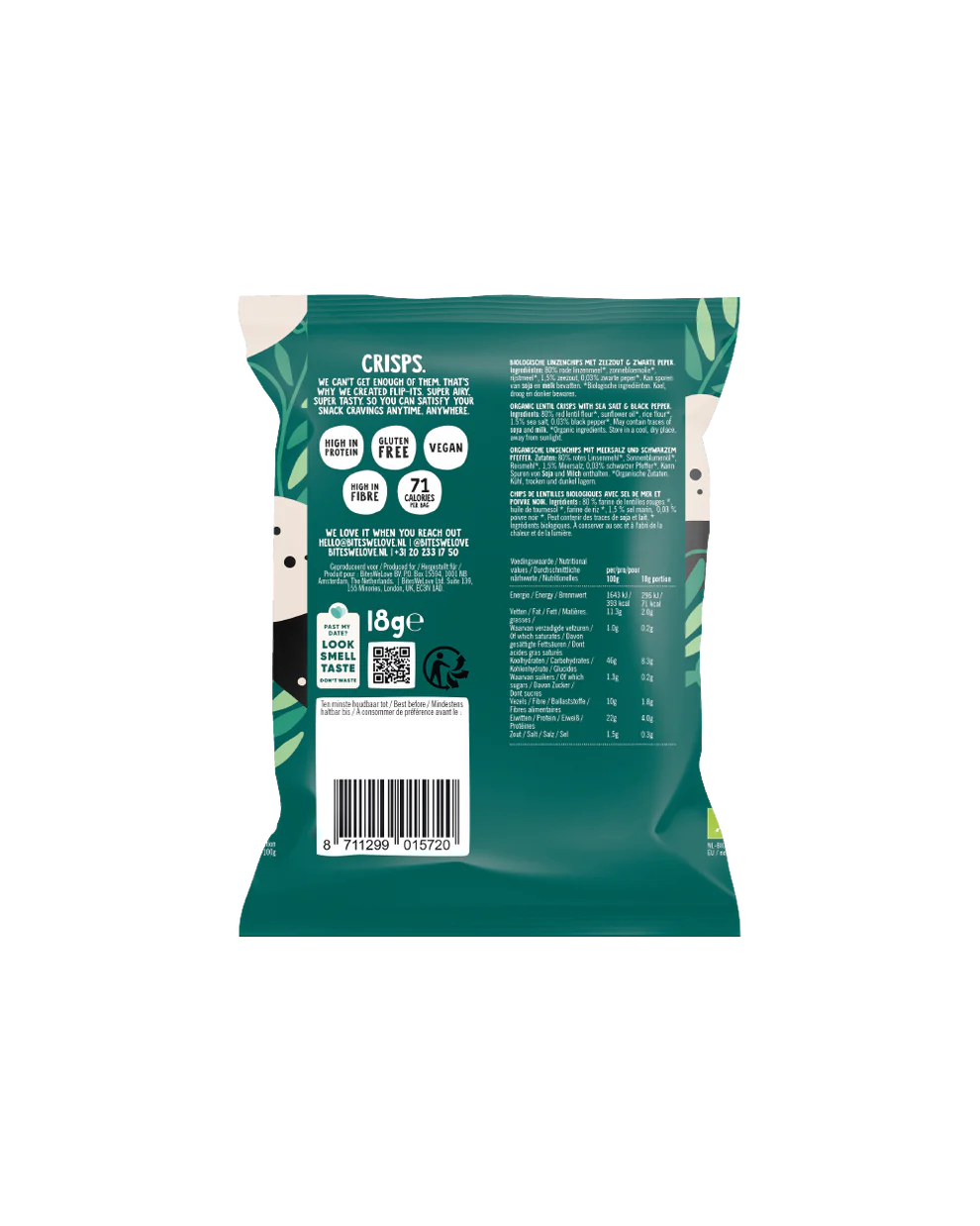 LENTIL PUFFS SALT & PEPPER - 18 grams