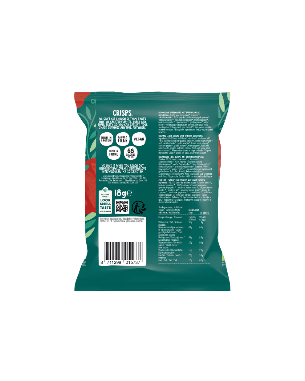 LENTIL PUFFS PAPRIKA - 18 grams
