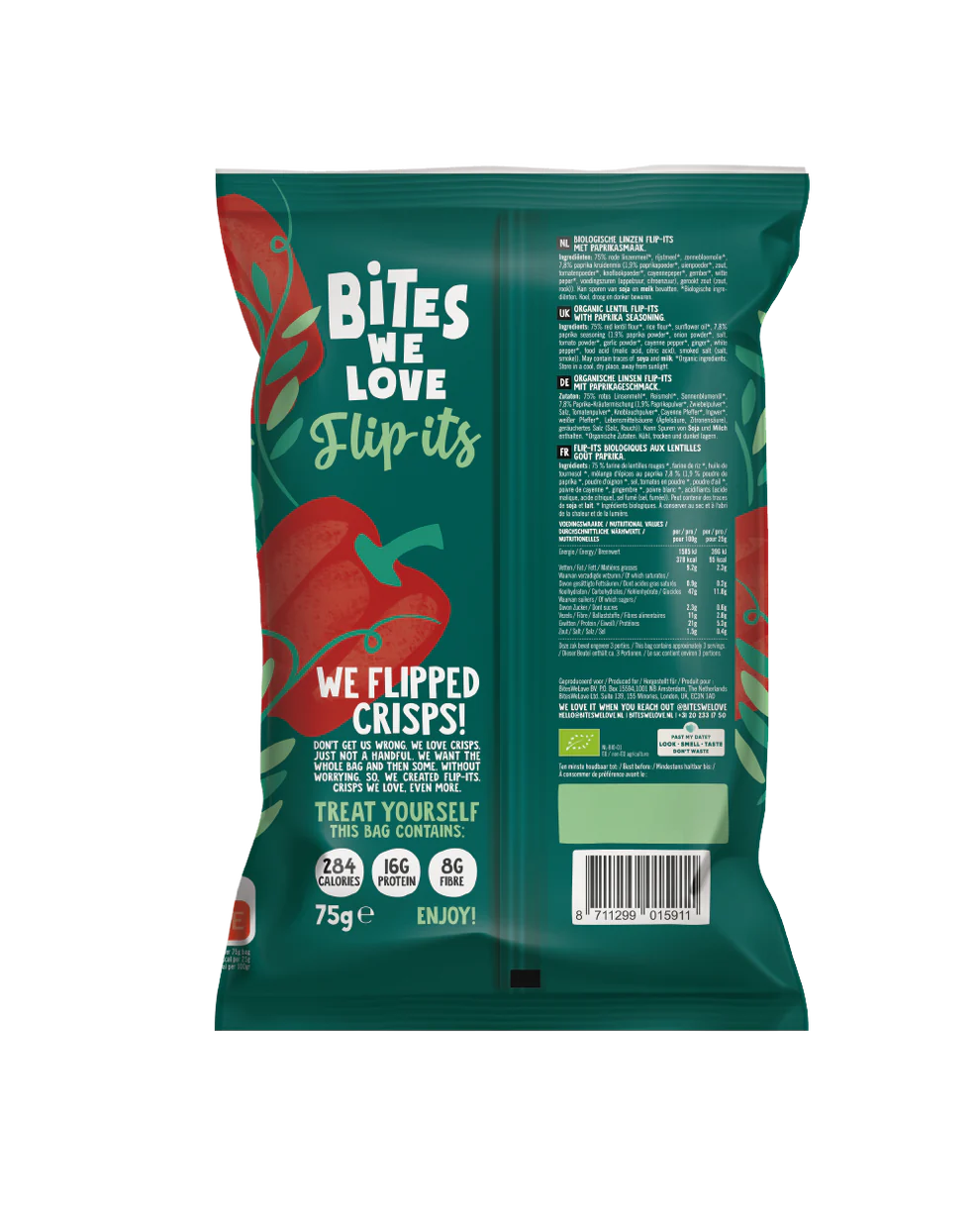 LENTIL PUFFS PAPRIKA - 75 grams
