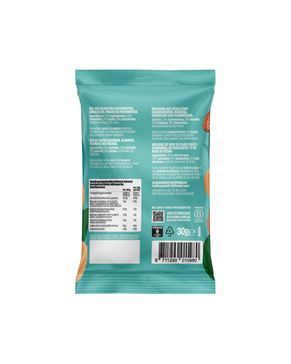 MIXED NUTS LIGHTLY SALTED - 30 grams