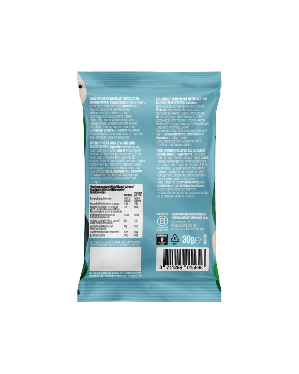 CRUNCHY PEAS SEA SALT & BLACK PEPPER - 30 grams