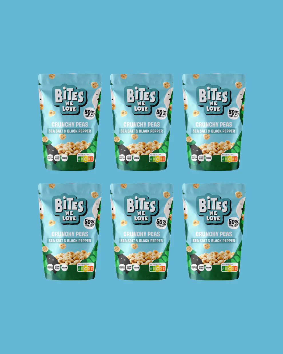 CRUNCHY PEAS SEA SALT & BLACK PEPPER - 100 grams