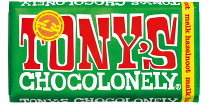 Tony's Chocolonely melk hazelnoot 180 gram