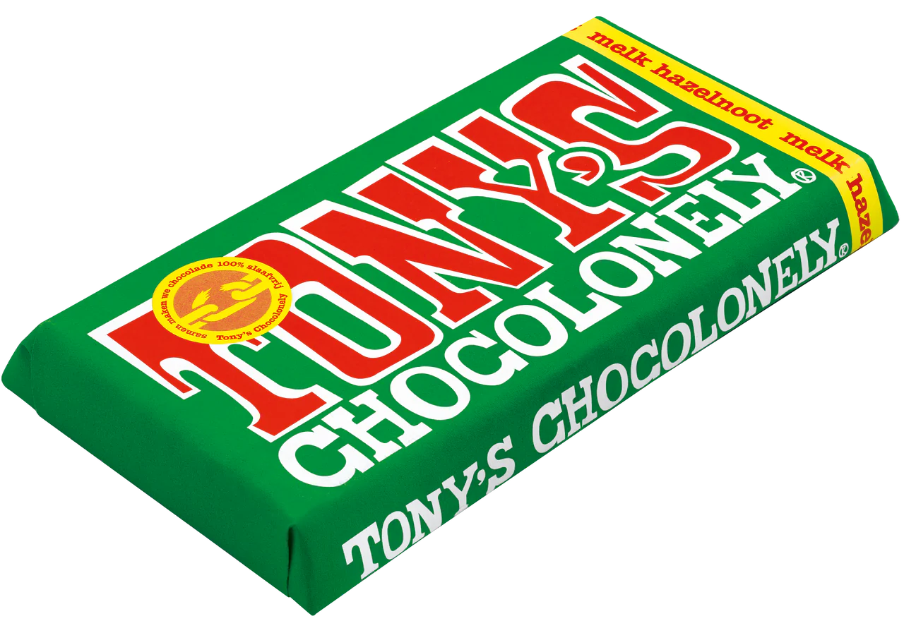 Tony's Chocolonely melk hazelnoot 180 gram